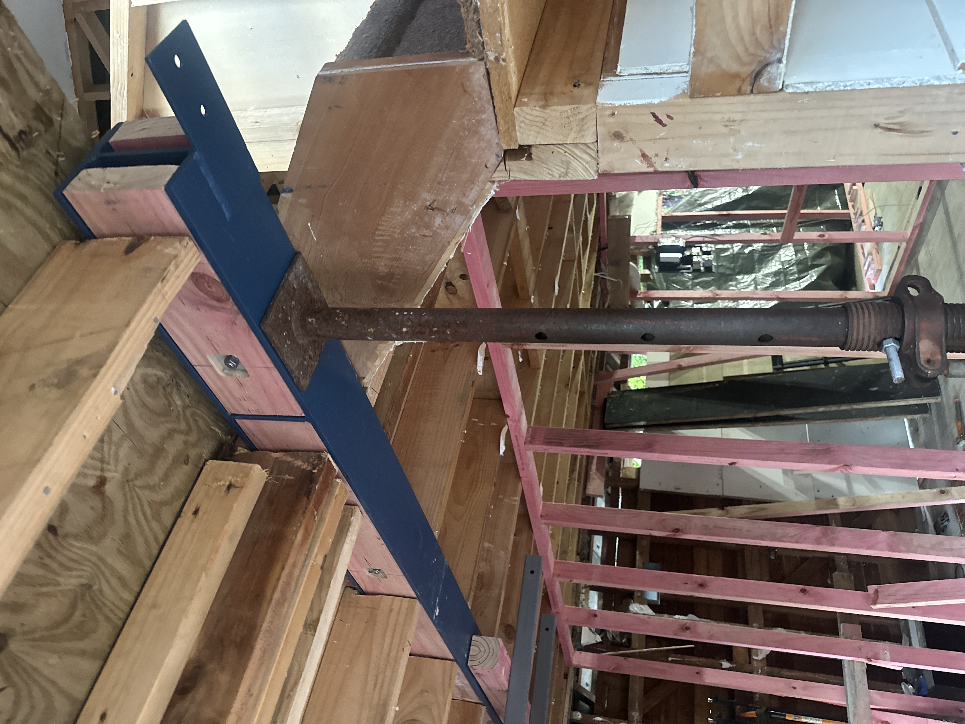 Auckland renovation , beam installation