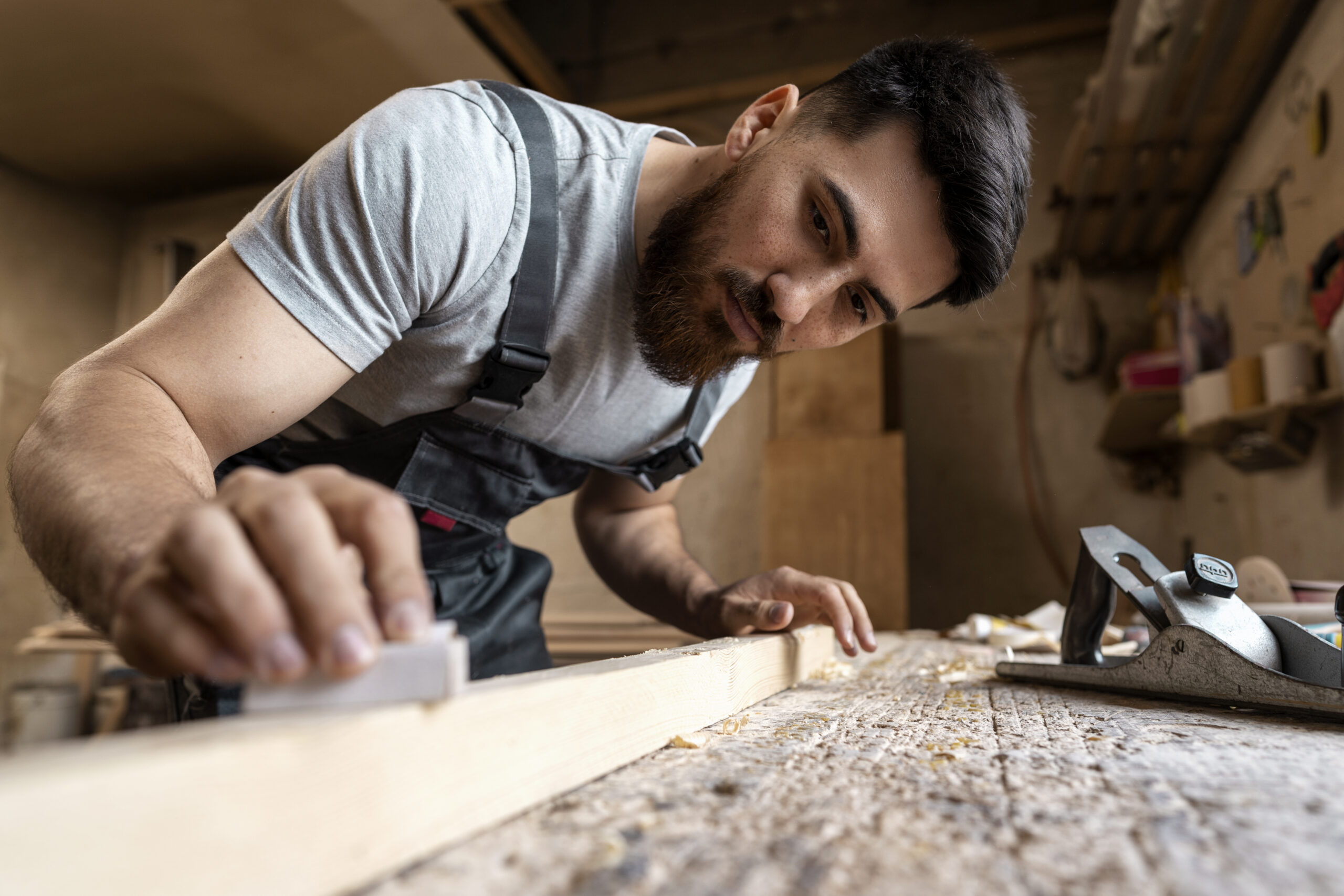 Joiner cutting board in a workshop